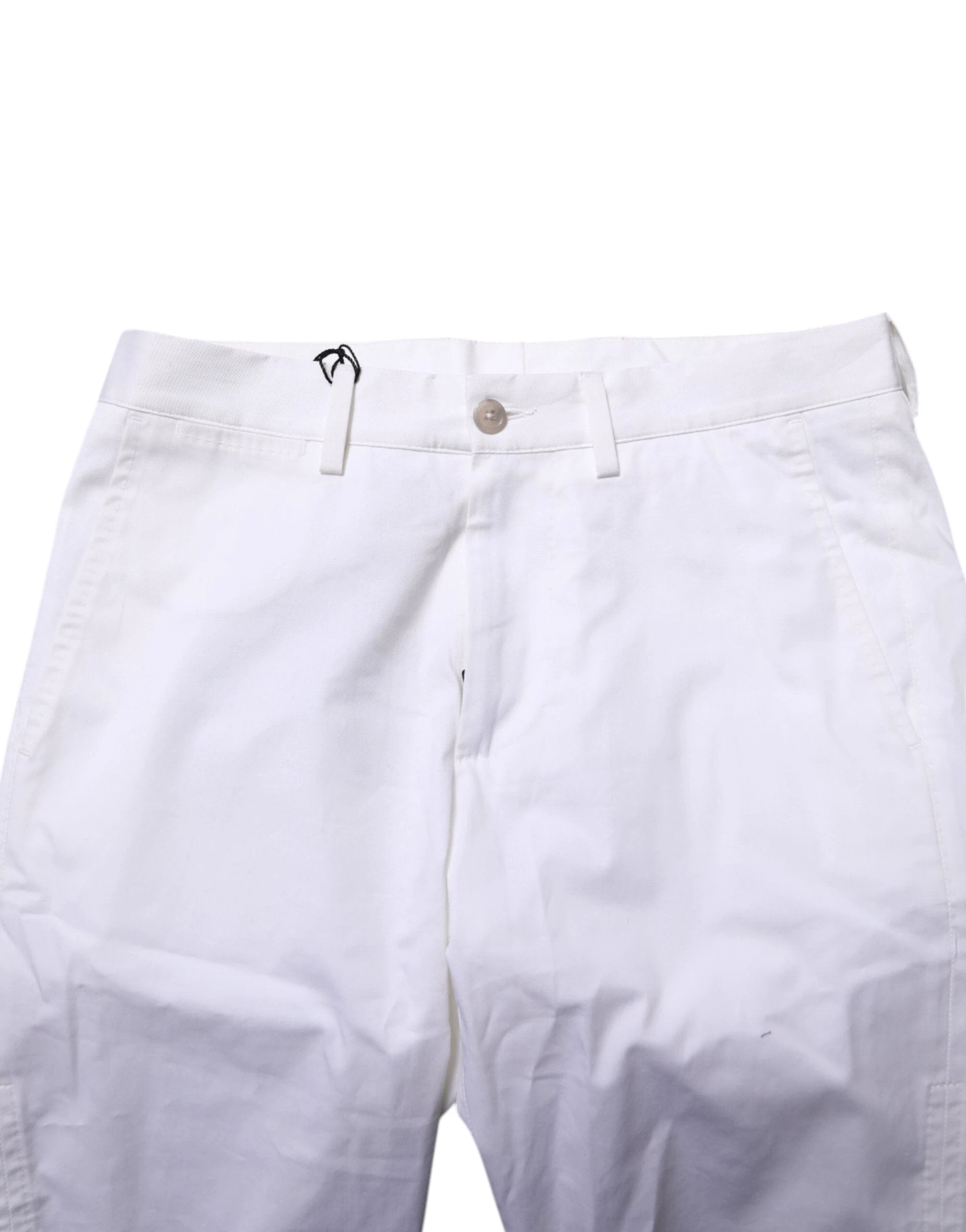 Dolce & Gabbana White Cotton Stretch Men Denim Bermuda Shorts by Dolce & Gabbana