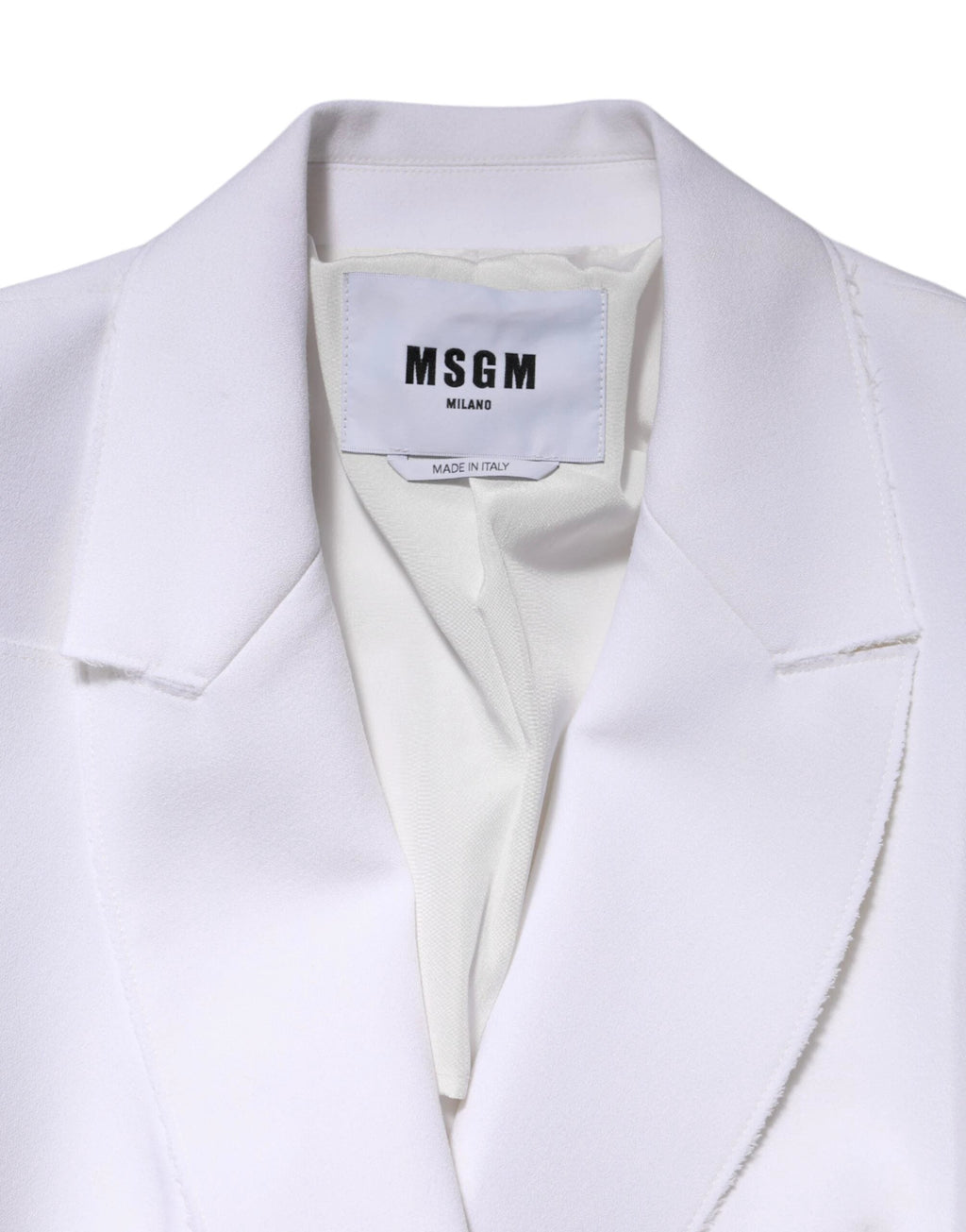 MSGM White Polyester Long Sleeves Ruffled Wrap Jacket by MSGM