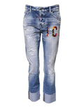 Dsquared² Blue Washed Cotton Mid Waist Skinny Denim Jeans by Dsquared²