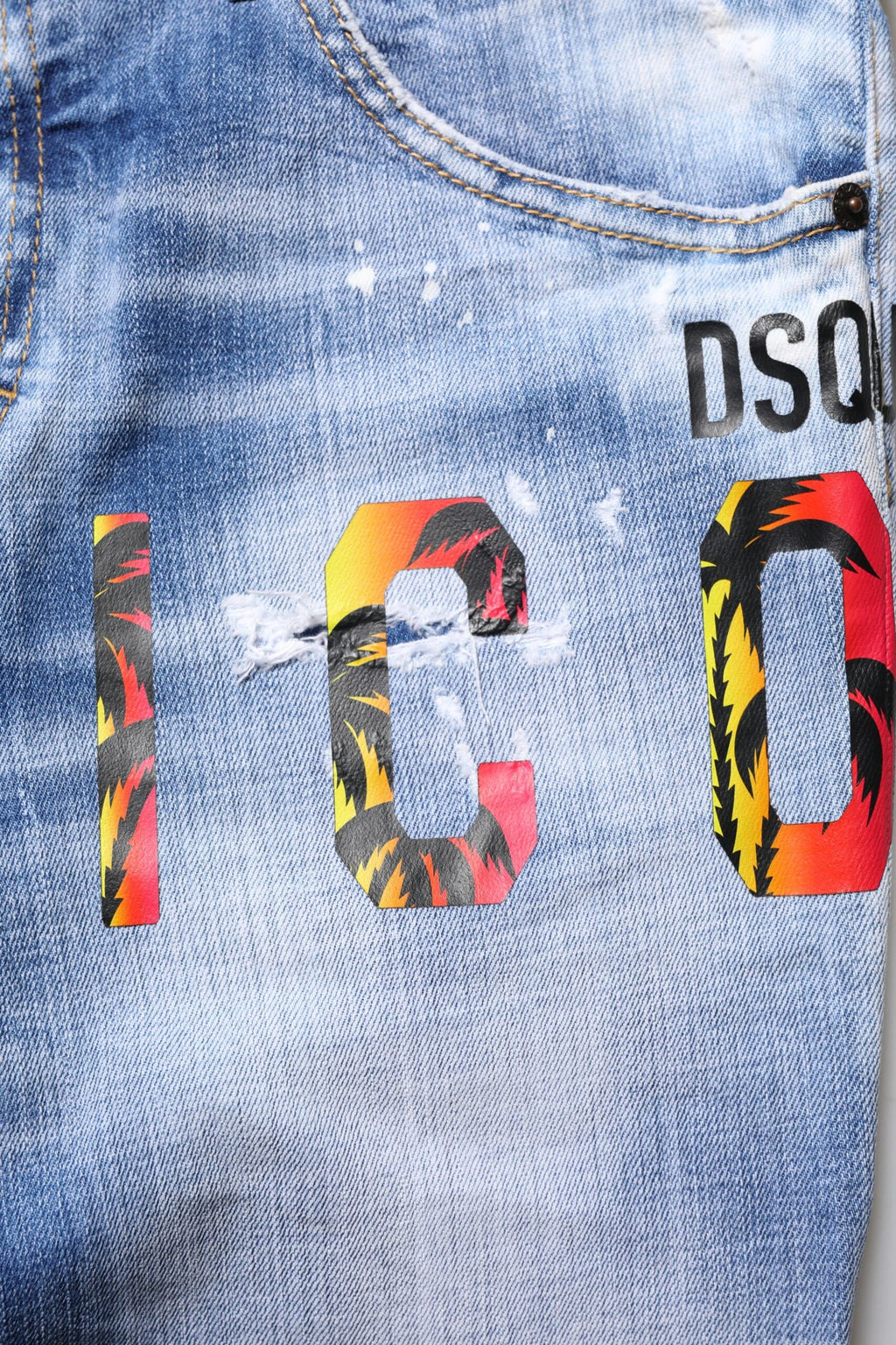 Dsquared² Blue Washed Cotton Mid Waist Skinny Denim Jeans by Dsquared²