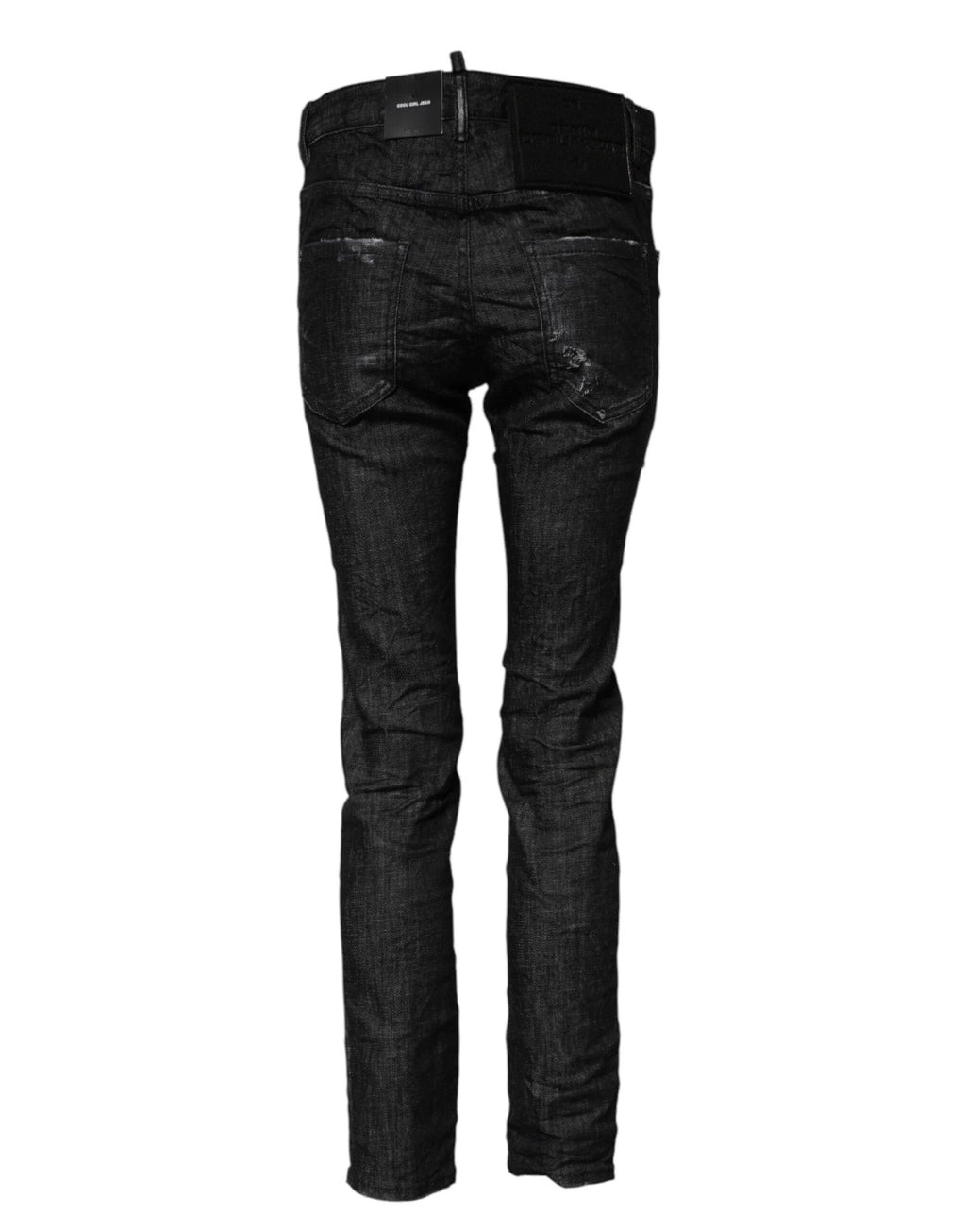 Dsquared² Black Washed Cotton Mid Waist Skinny Jeans by Dsquared²