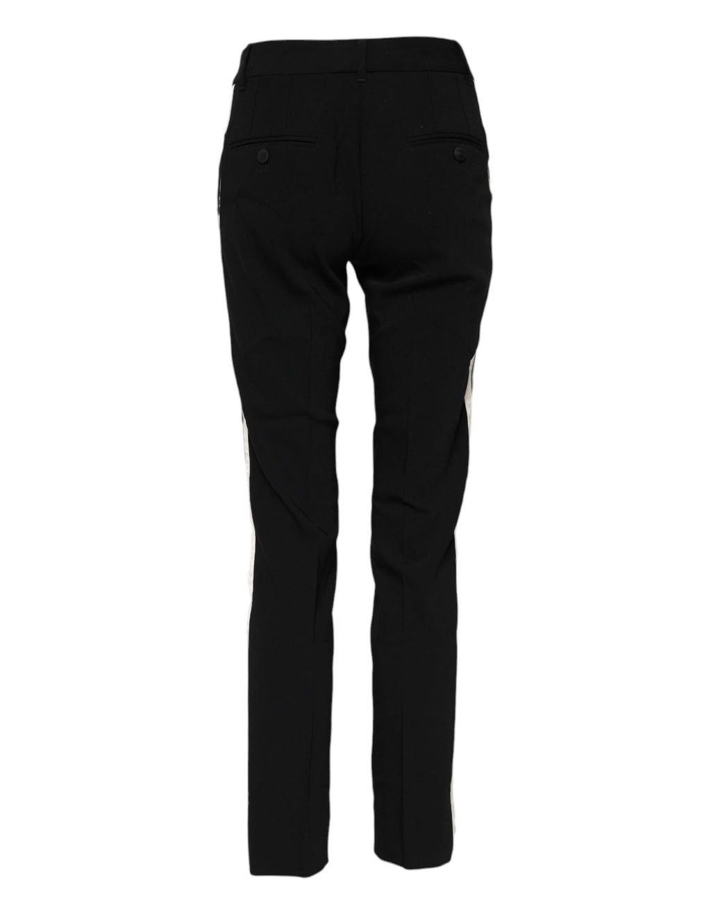 Dolce & Gabbana Black Wool Mid Waisted Tapered Dress Pants by Dolce & Gabbana