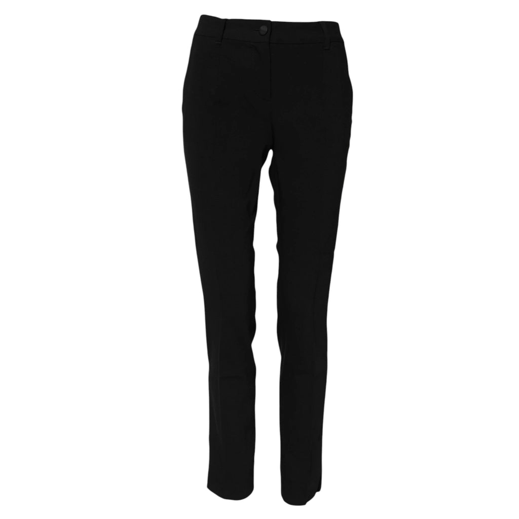 Dolce & Gabbana Black Wool Mid Waisted Tapered Dress Pants by Dolce & Gabbana