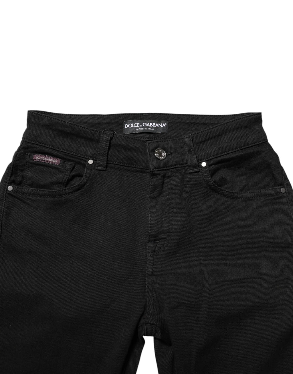 Dolce & Gabbana Black Skinny Cotton Mid Waisted Denim Jeans by Dolce & Gabbana