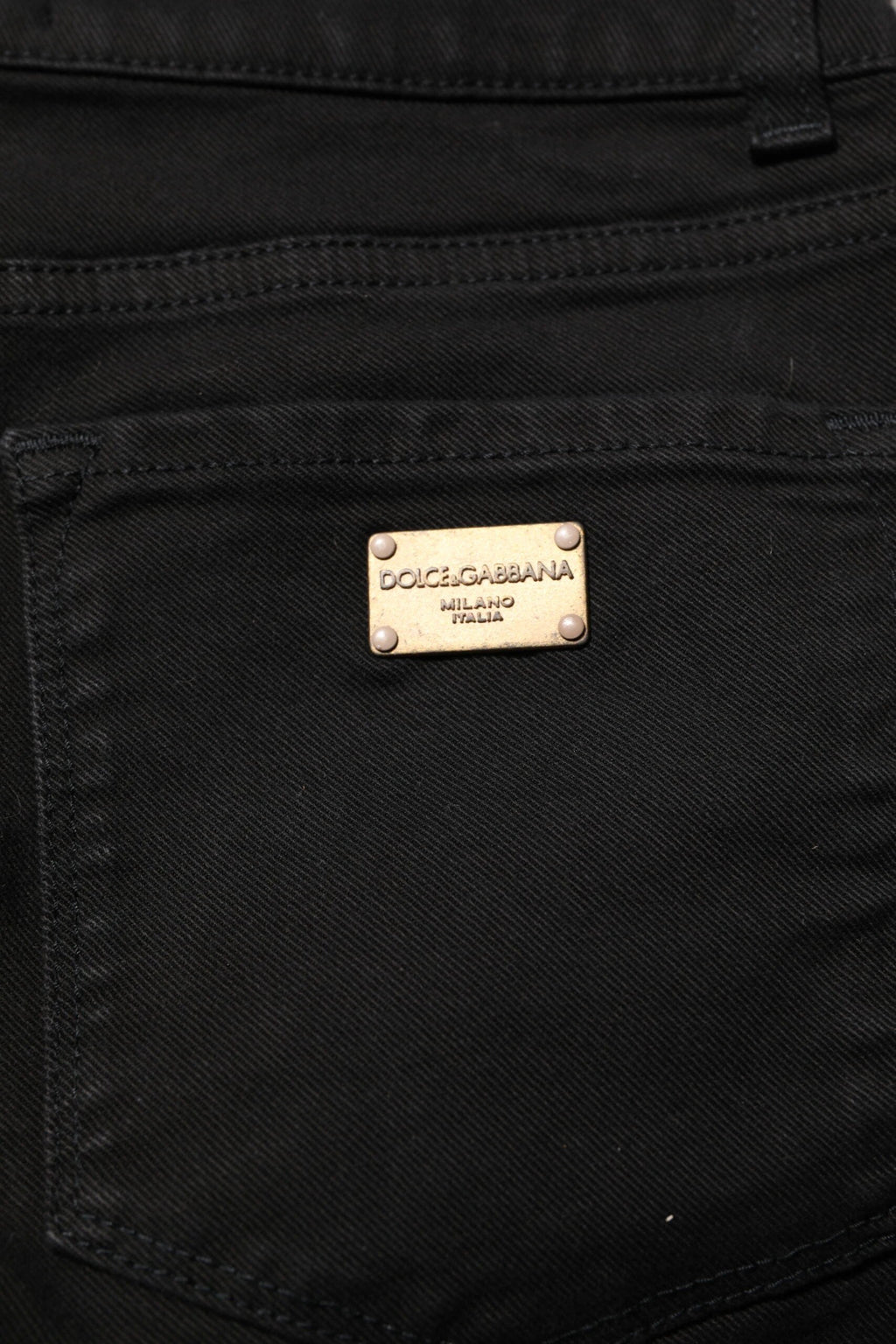 Dolce & Gabbana Black Skinny Cotton Mid Waisted Denim Jeans by Dolce & Gabbana