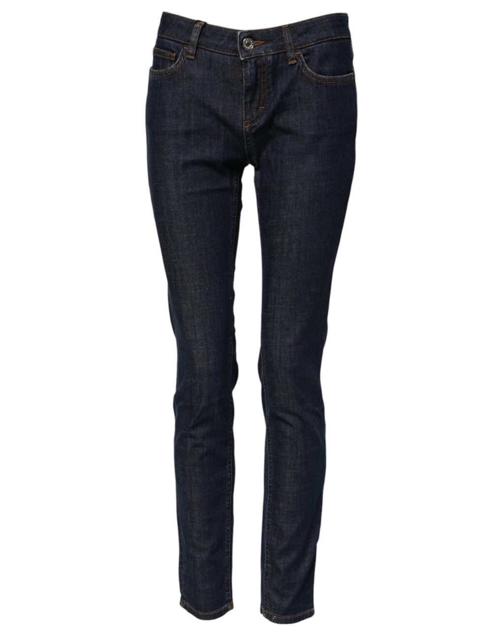 Dolce & Gabbana Blue Skinny Cotton Mid Waisted Denim Jeans by Dolce & Gabbana