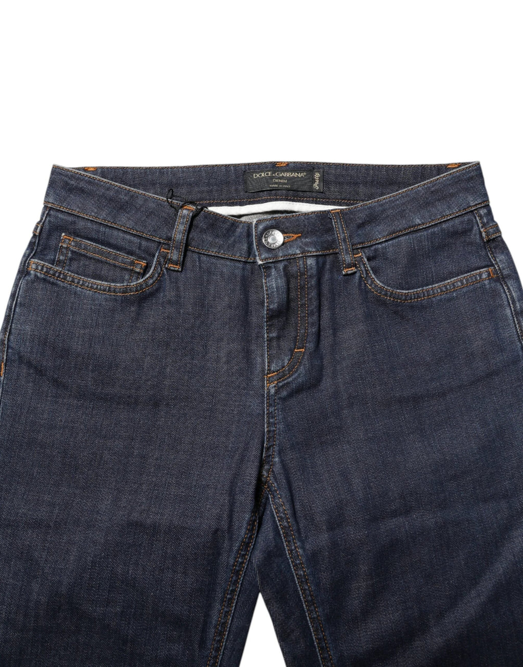 Dolce & Gabbana Blue Skinny Cotton Mid Waisted Denim Jeans by Dolce & Gabbana