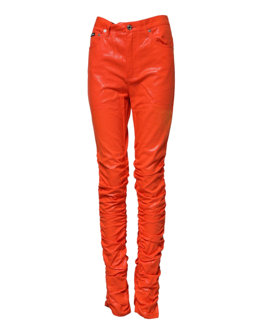 Dolce & Gabbana Orange Cotton High Waisted Denim Jeans by Dolce & Gabbana