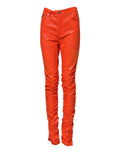 Dolce & Gabbana Orange Cotton High Waisted Denim Jeans by Dolce & Gabbana