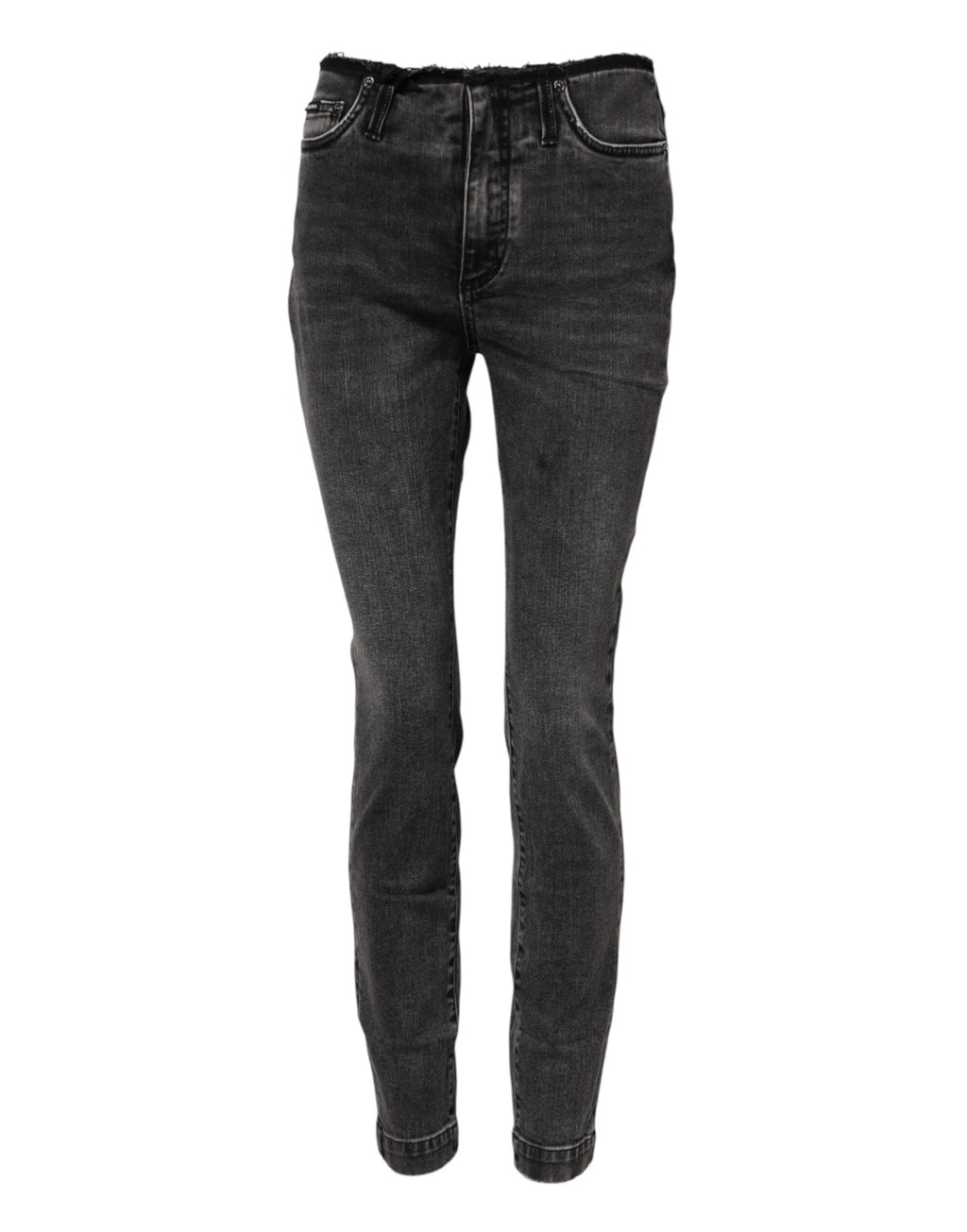 Dolce & Gabbana Gray Skinny Cotton Mid Waisted Denim Jeans by Dolce & Gabbana