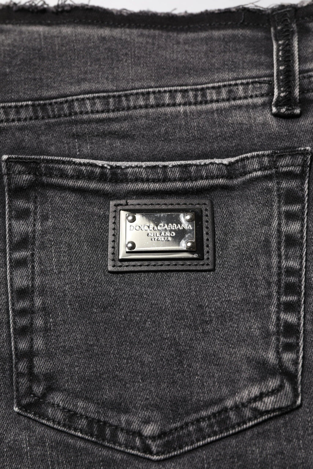 Dolce & Gabbana Gray Skinny Cotton Mid Waisted Denim Jeans by Dolce & Gabbana