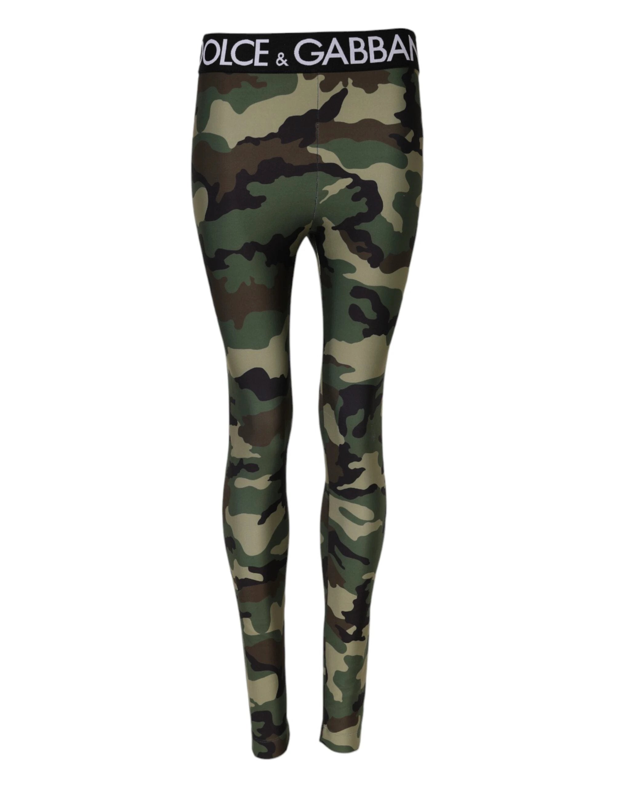 Dolce & Gabbana Multicolor Camouflage DG Waist Leggings Pants by Dolce & Gabbana