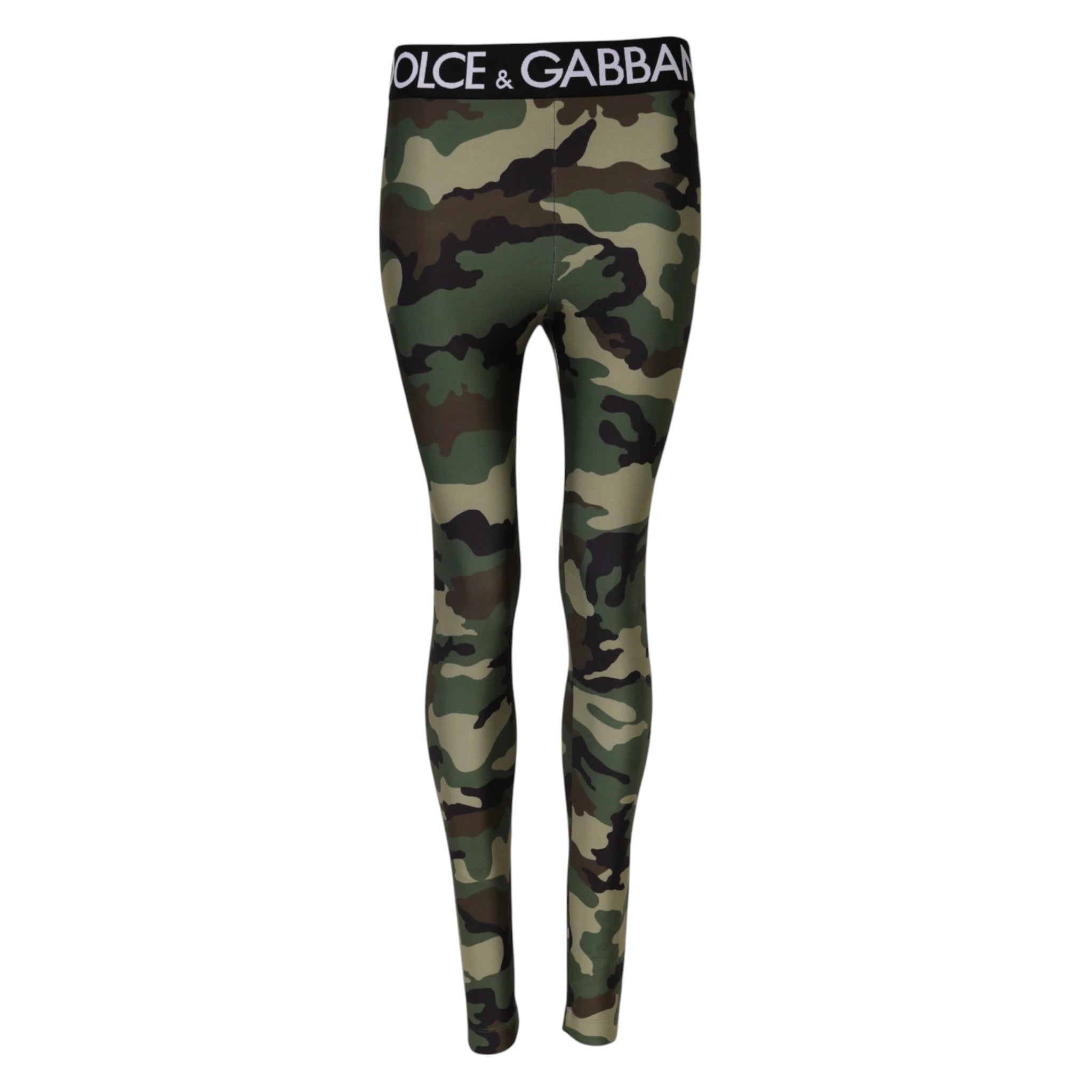 Dolce & Gabbana Multicolor Camouflage DG Waist Leggings Pants by Dolce & Gabbana