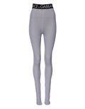 Dolce & Gabbana Gray Nylon DG Logo Mid Waisted Leggings Pants by Dolce & Gabbana