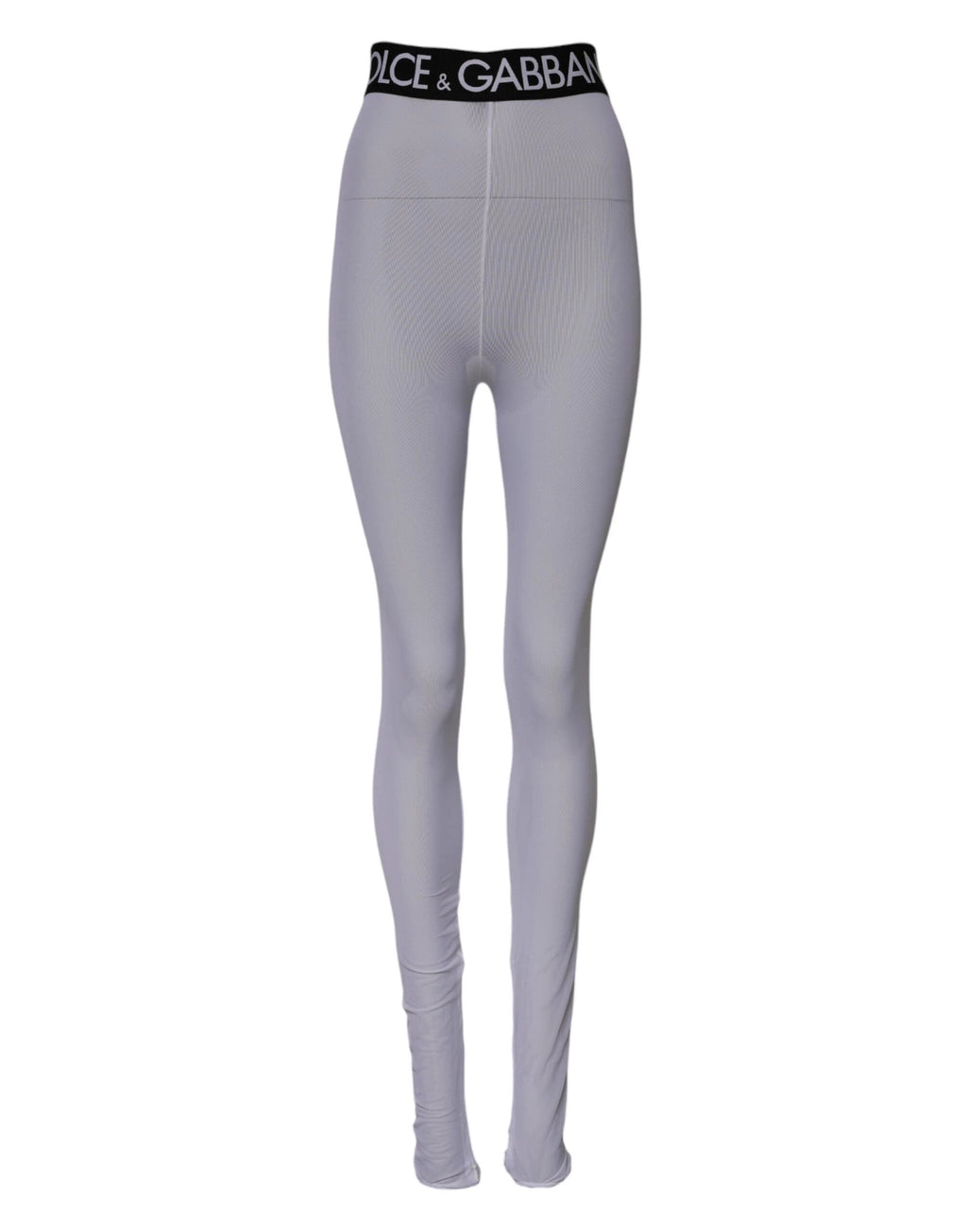 Dolce & Gabbana Gray Nylon DG Logo Mid Waisted Leggings Pants by Dolce & Gabbana