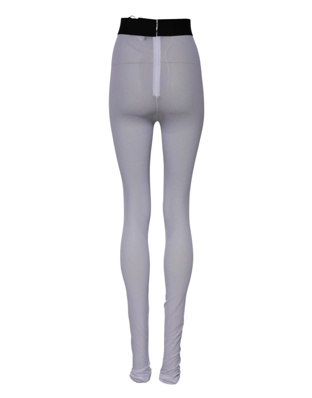 Dolce & Gabbana Gray Nylon DG Logo Mid Waisted Leggings Pants by Dolce & Gabbana