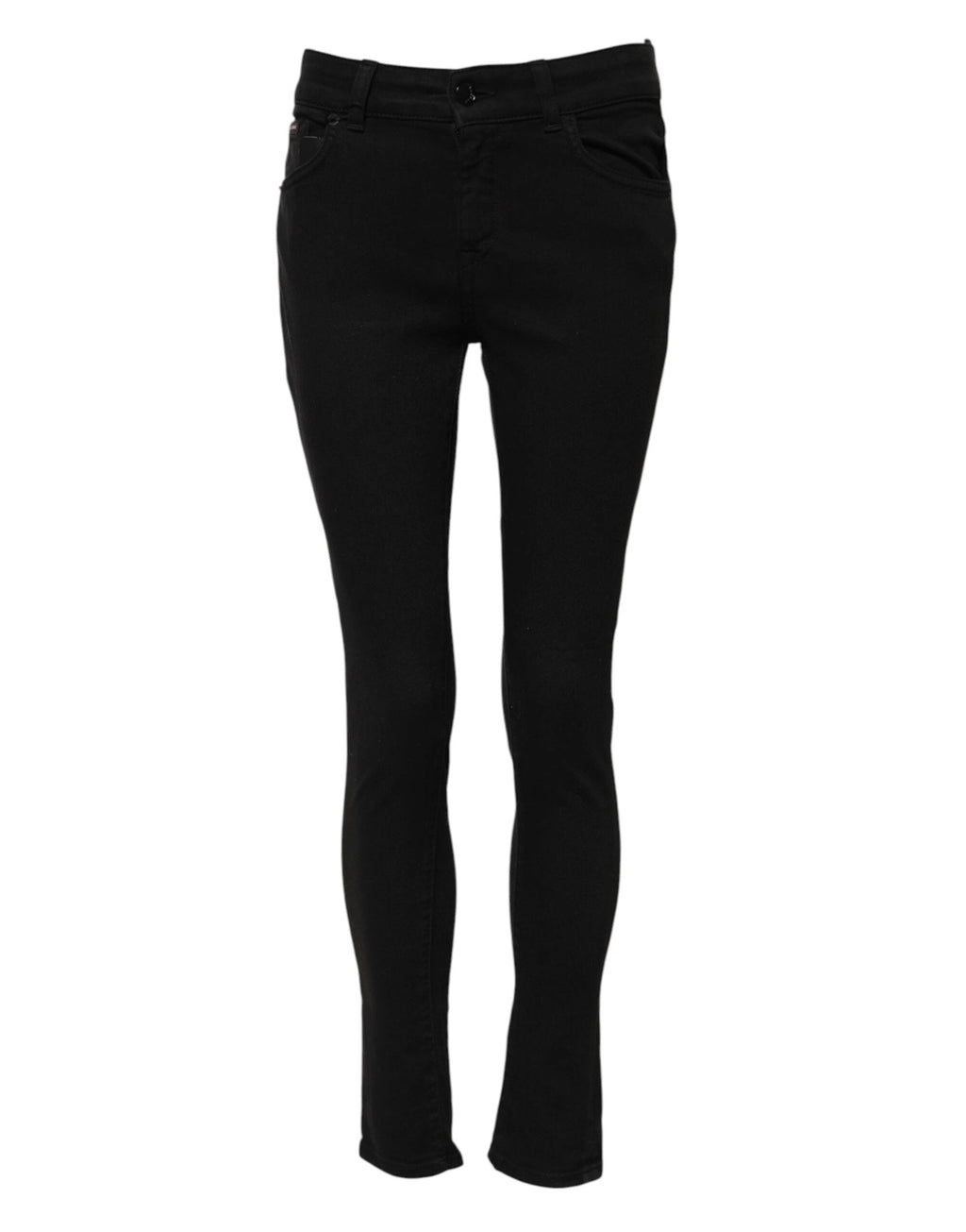 Dolce & Gabbana Black Cotton Skinny Mid Waisted Denim Jeans by Dolce & Gabbana