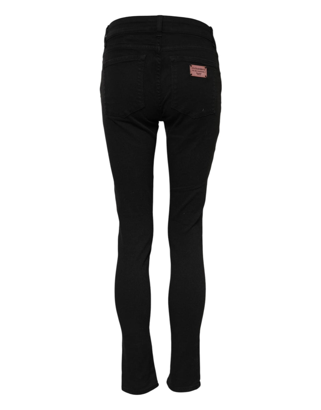 Dolce & Gabbana Black Cotton Skinny Mid Waisted Denim Jeans by Dolce & Gabbana
