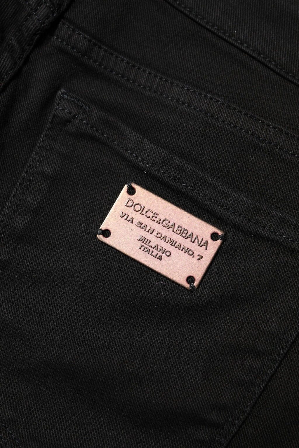 Dolce & Gabbana Black Cotton Skinny Mid Waisted Denim Jeans by Dolce & Gabbana