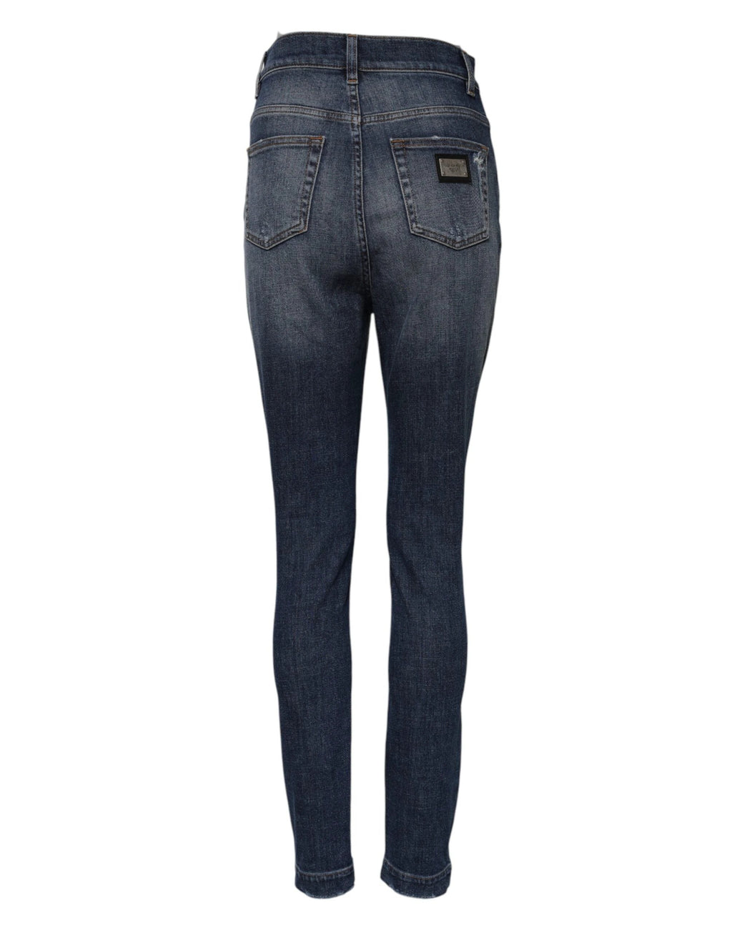Dolce & Gabbana Blue Washed Cotton High Waisted Denim Jeans by Dolce & Gabbana