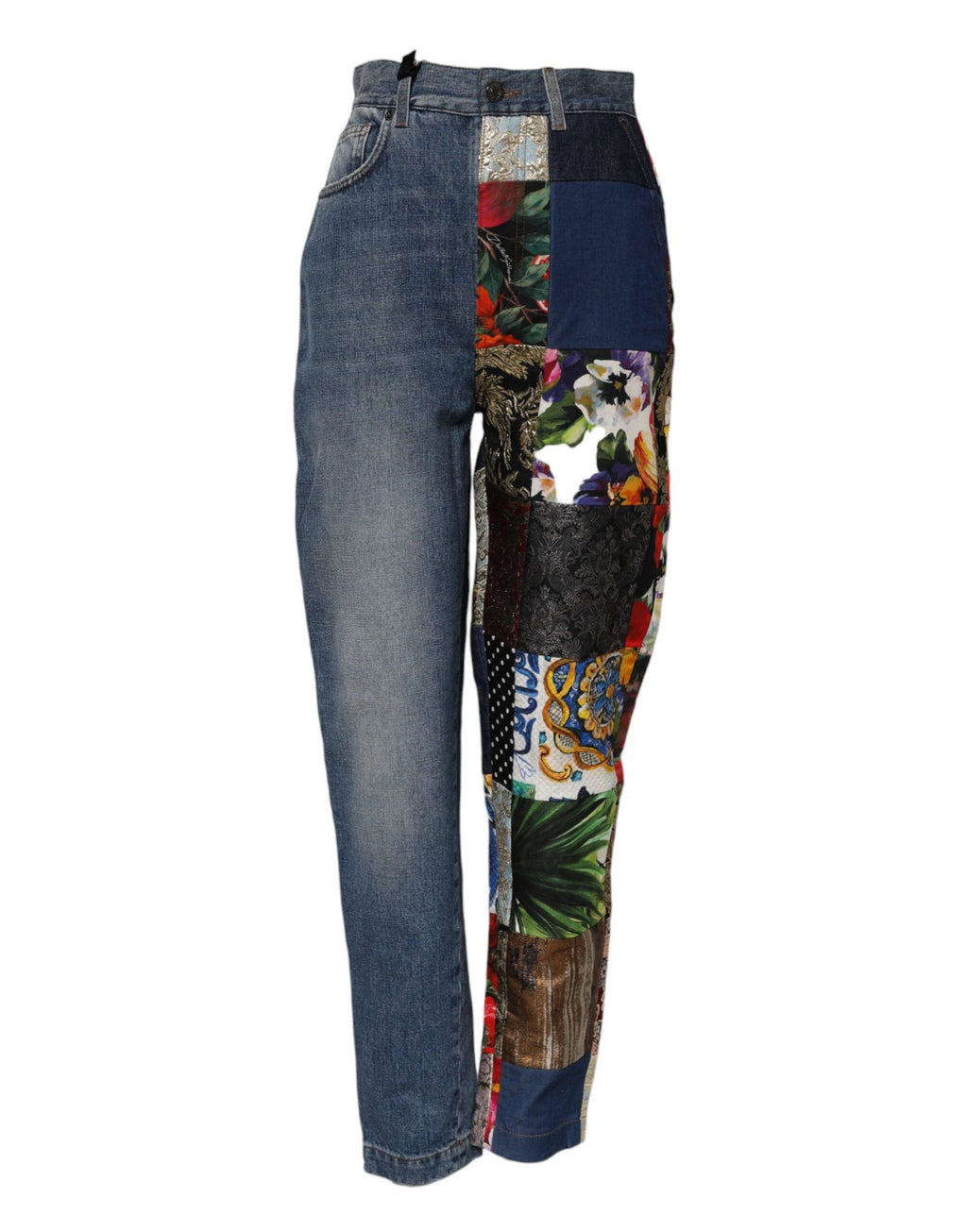 Dolce & Gabbana Blue AMBER Patchwork High Waist Denim Jeans by Dolce & Gabbana