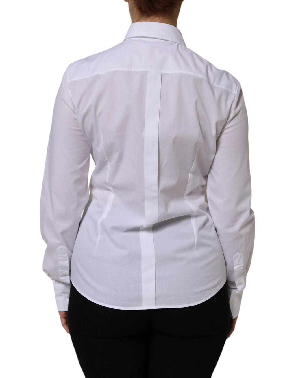 Dolce & Gabbana White Cotton Long Sleeves Collared Top Shirt by Dolce & Gabbana