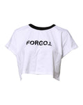 Dolce & Gabbana White Graphic Print Crew Neck Cropped T-shirt by Dolce & Gabbana
