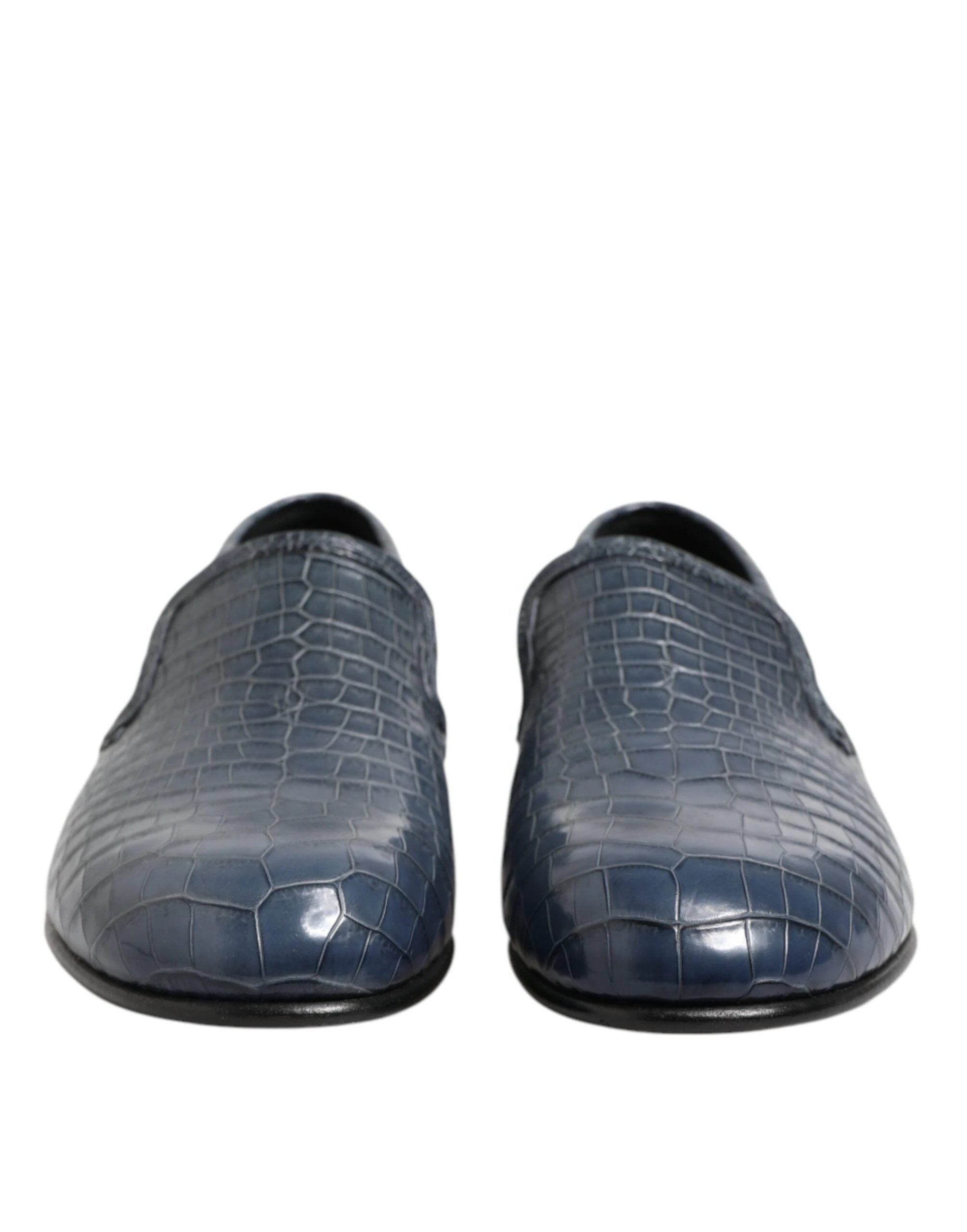 Dolce & Gabbana Blue Exotic Leather Slip On Loafers Men Dress Shoes by Dolce & Gabbana