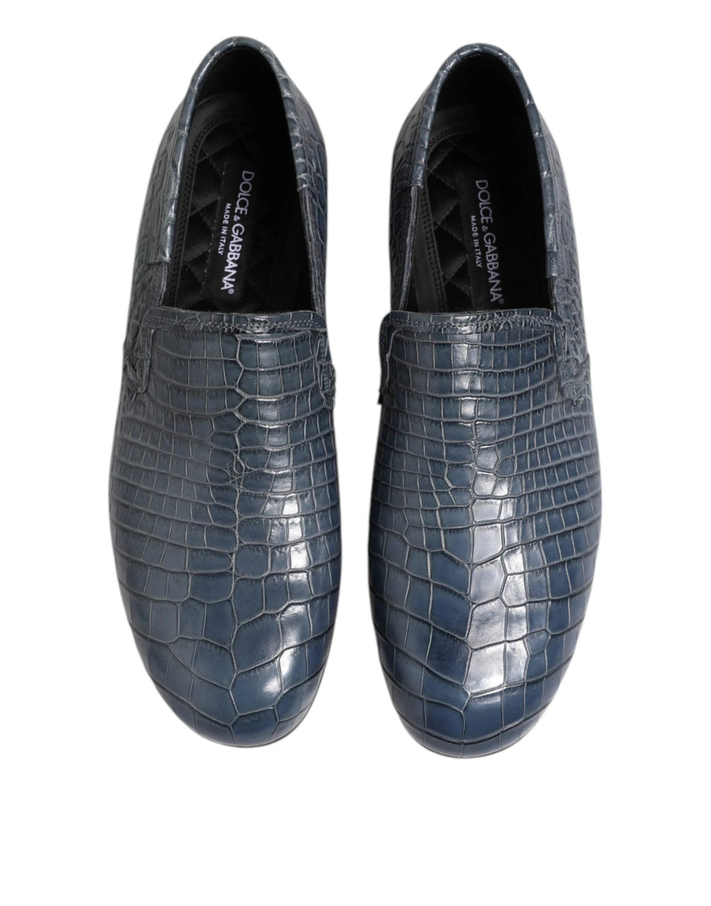 Dolce & Gabbana Blue Exotic Leather Slip On Loafers Men Dress Shoes by Dolce & Gabbana