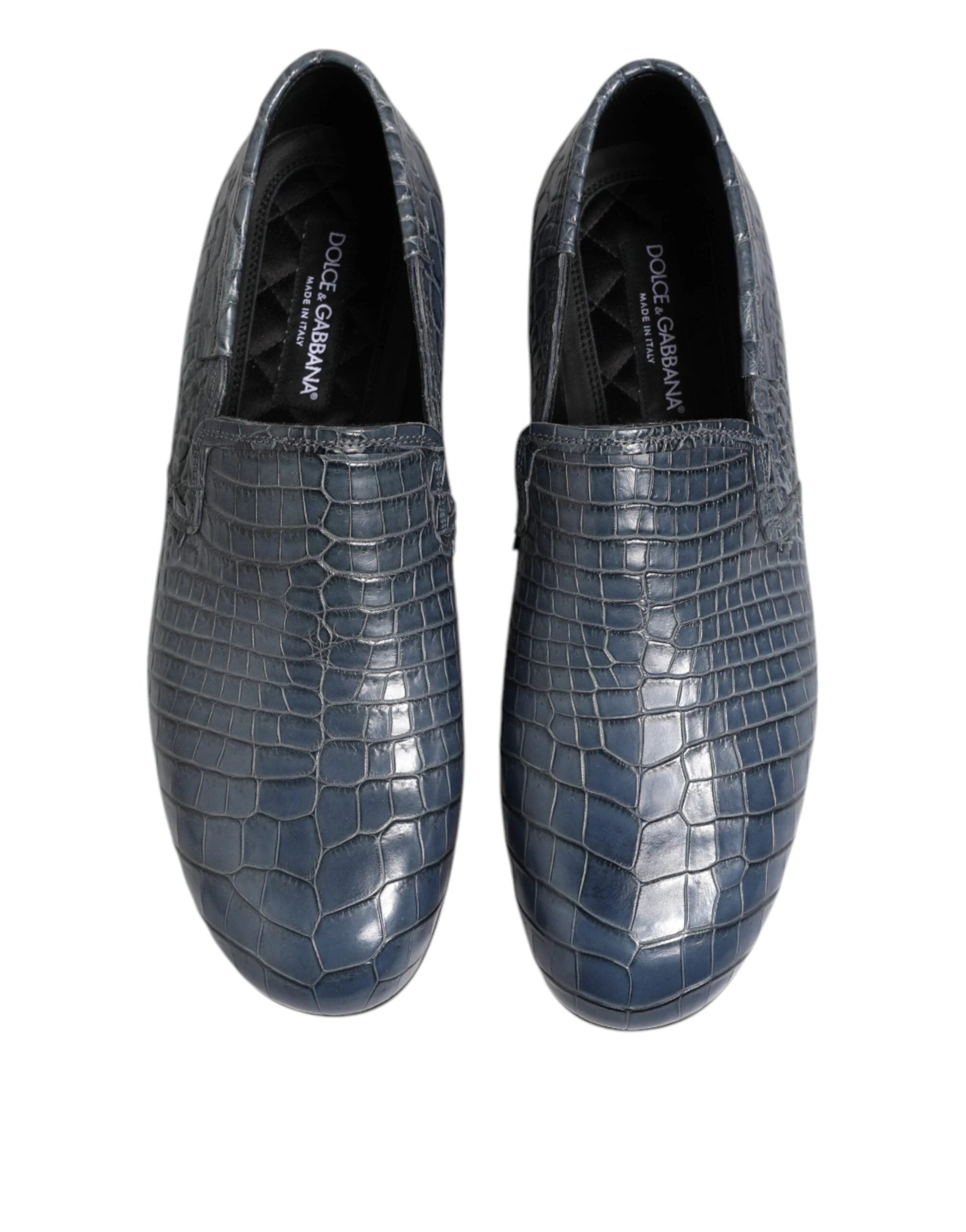 Dolce & Gabbana Blue Exotic Leather Slip On Loafers Men Dress Shoes by Dolce & Gabbana