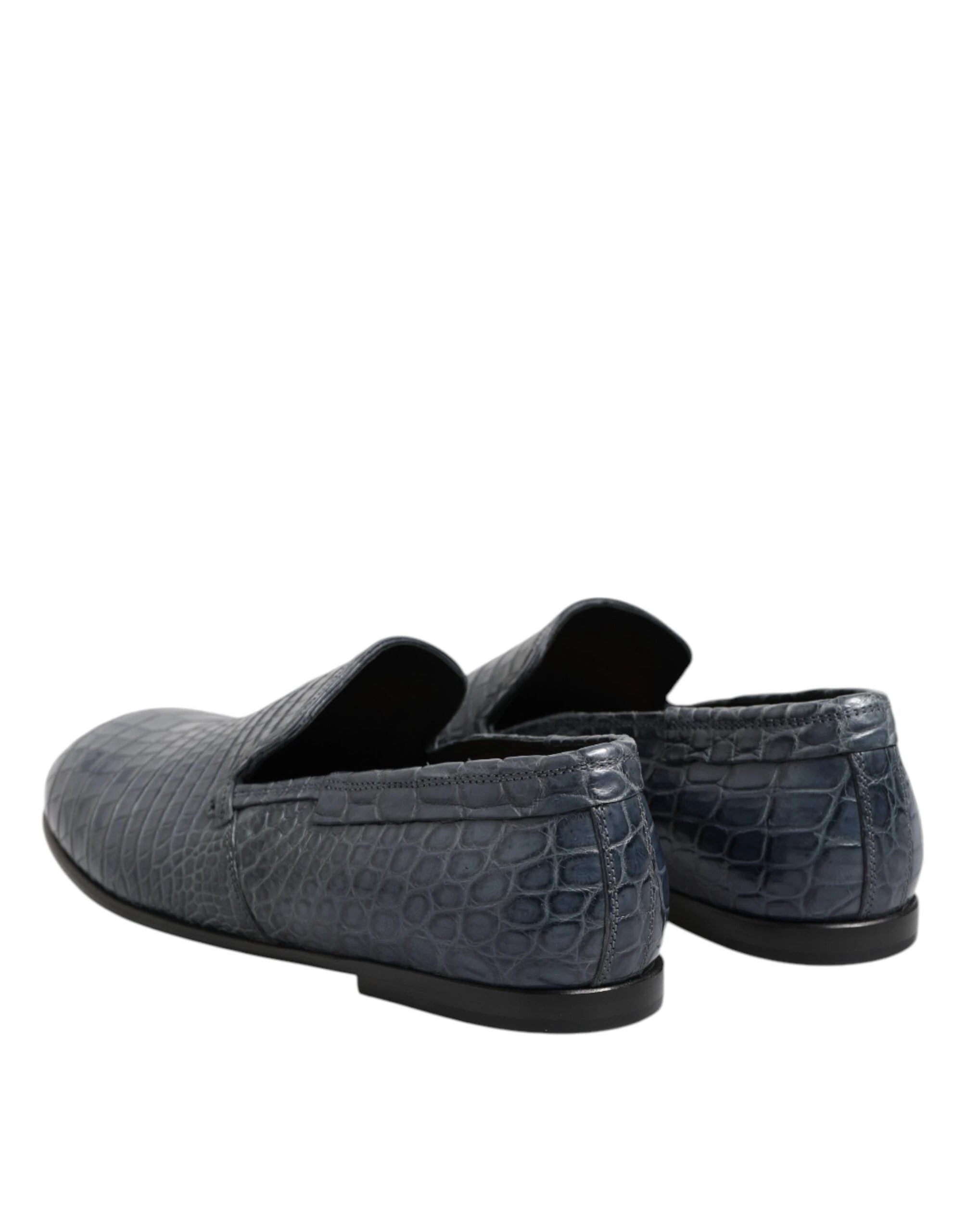 Dolce & Gabbana Blue Exotic Leather Slip On Loafers Men Dress Shoes by Dolce & Gabbana