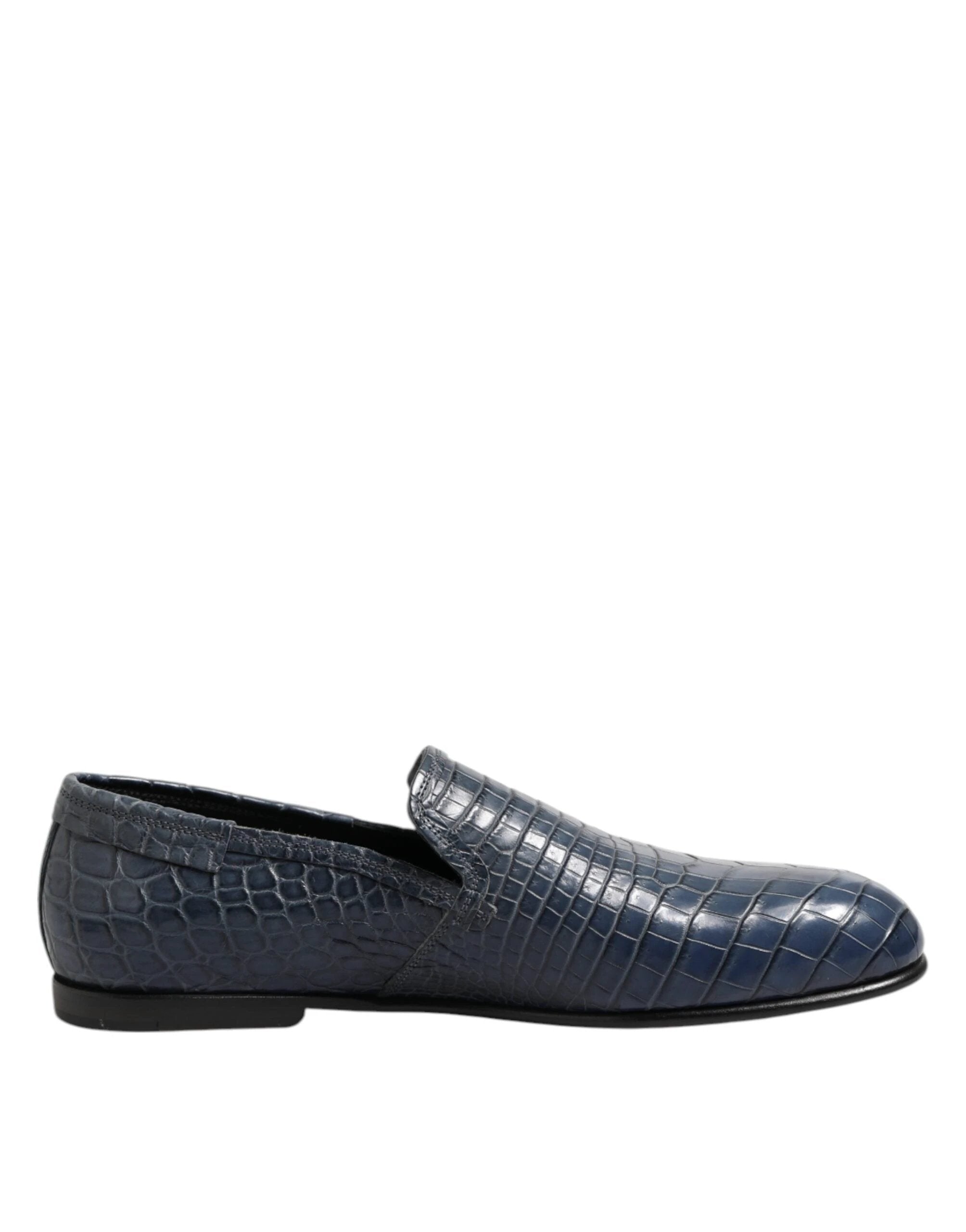 Dolce & Gabbana Blue Exotic Leather Slip On Loafers Men Dress Shoes by Dolce & Gabbana