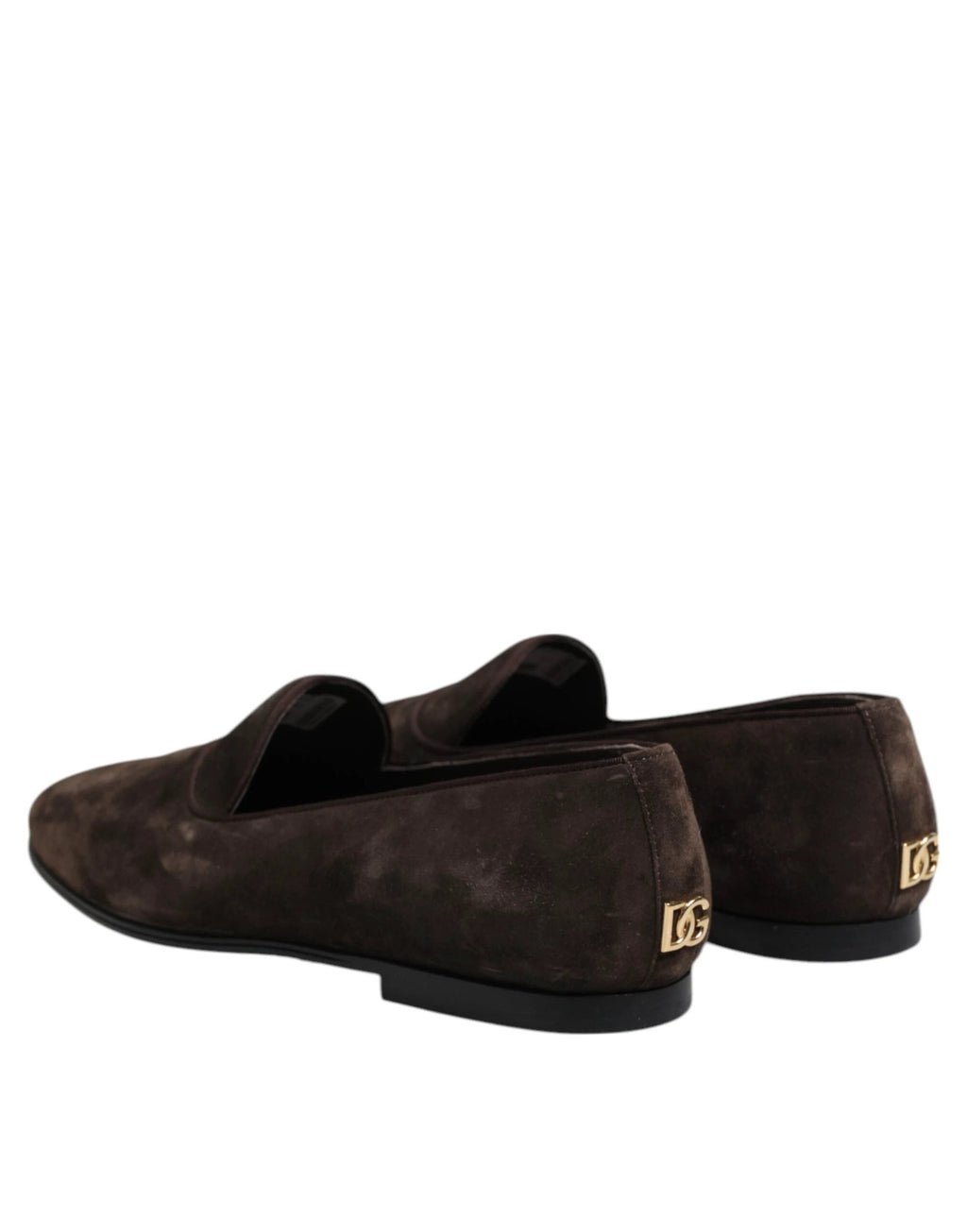 Dolce & Gabbana Brown Velvet Leather Slip On Loafers Shoes by Dolce & Gabbana