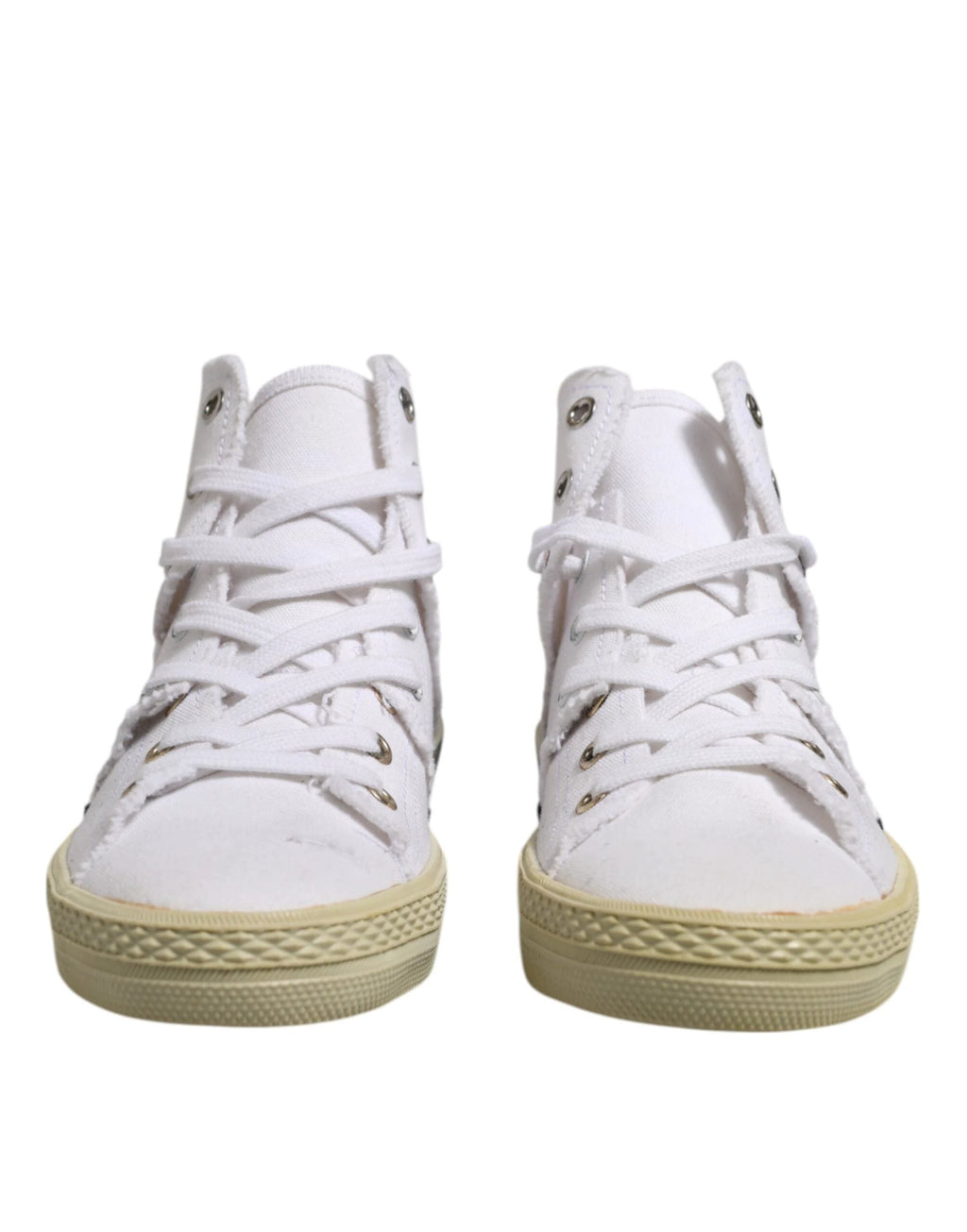 Maison Margiela White Lace Up Mid Top Women Sneakers Shoes by Maison Margiela