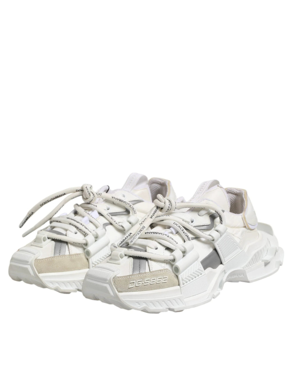 Dolce & Gabbana White Gray Low Top Space Sneakers Shoes by Dolce & Gabbana