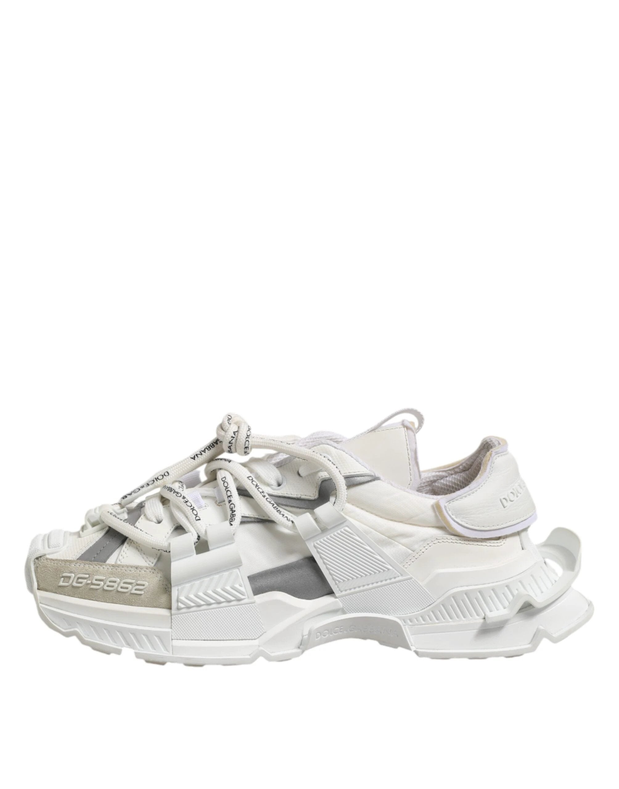 Dolce & Gabbana White Gray Low Top Space Sneakers Shoes by Dolce & Gabbana