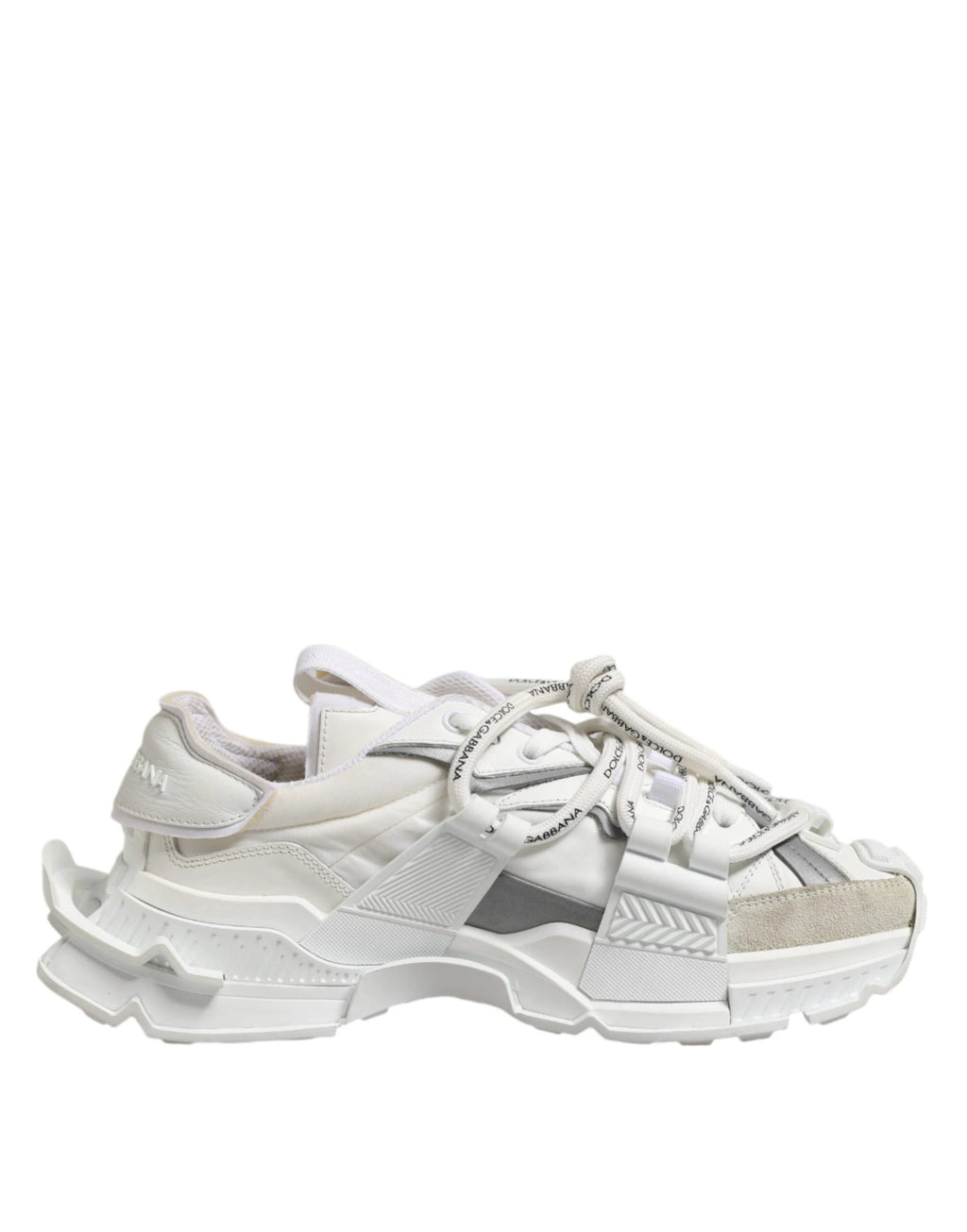 Dolce & Gabbana White Gray Low Top Space Sneakers Shoes by Dolce & Gabbana