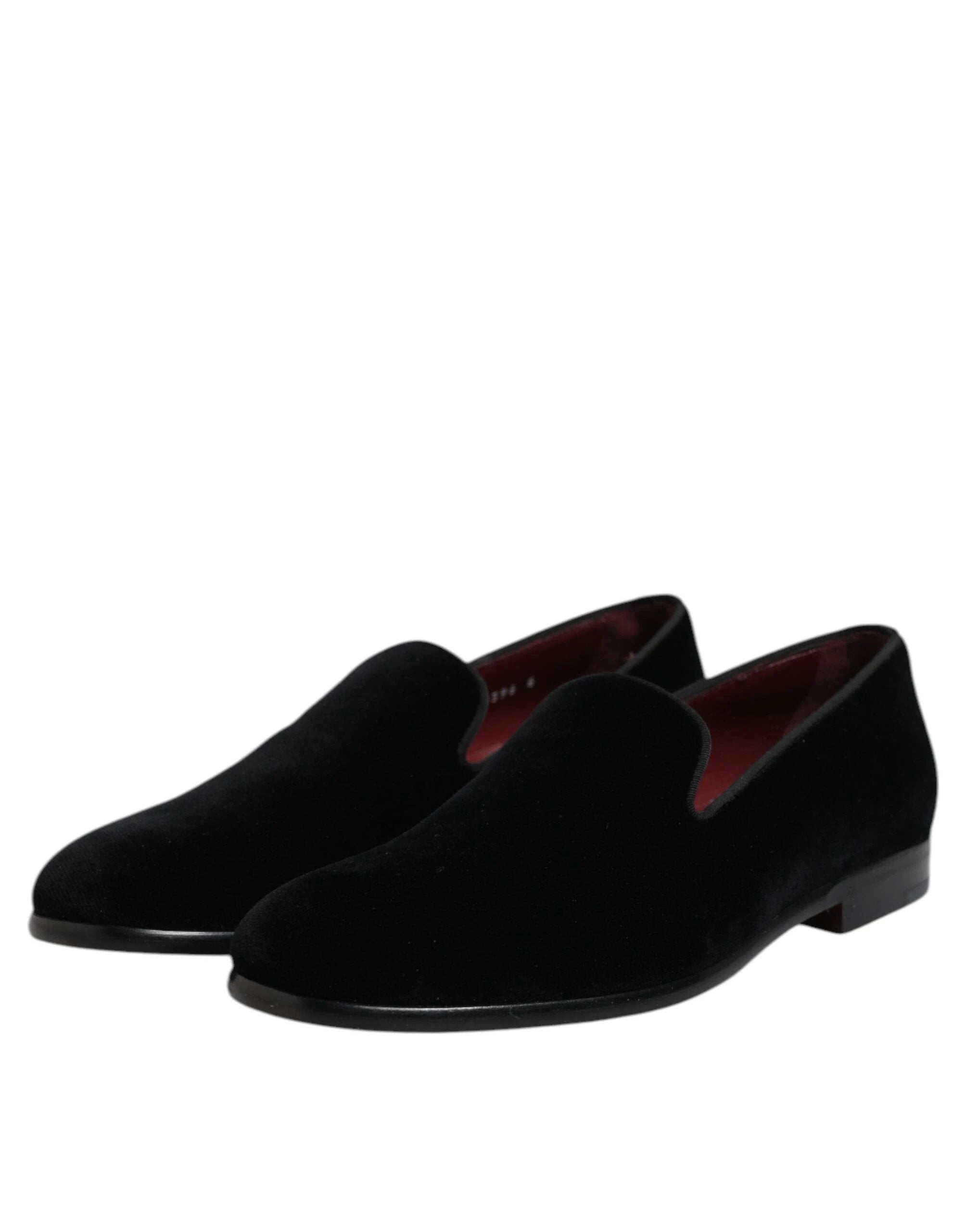 Dolce & Gabbana Black Velvet Slip On Loafers Formal Shoes by Dolce & Gabbana