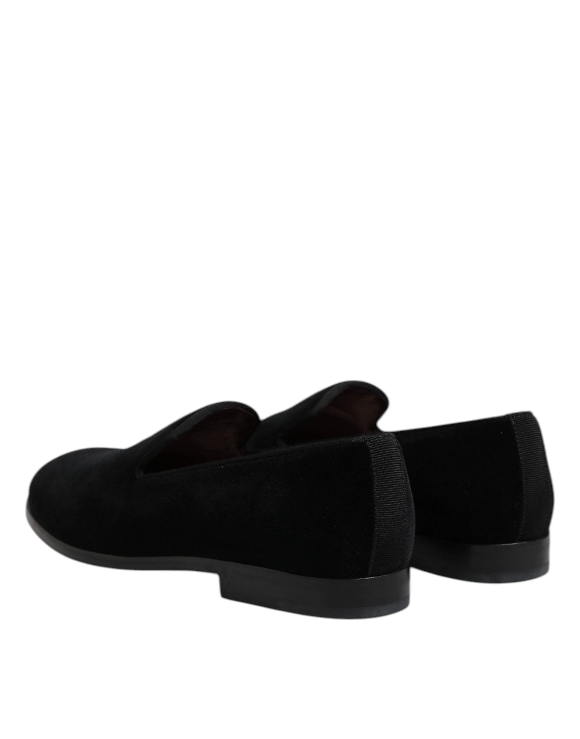 Dolce & Gabbana Black Velvet Slip On Loafers Formal Shoes by Dolce & Gabbana