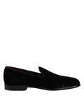 Dolce & Gabbana Black Velvet Slip On Loafers Formal Shoes by Dolce & Gabbana