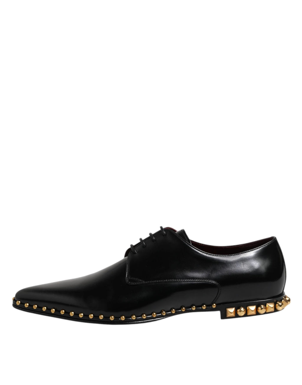 Dolce & Gabbana Black Leather Studded Derby Men Dress Shoes by Dolce & Gabbana