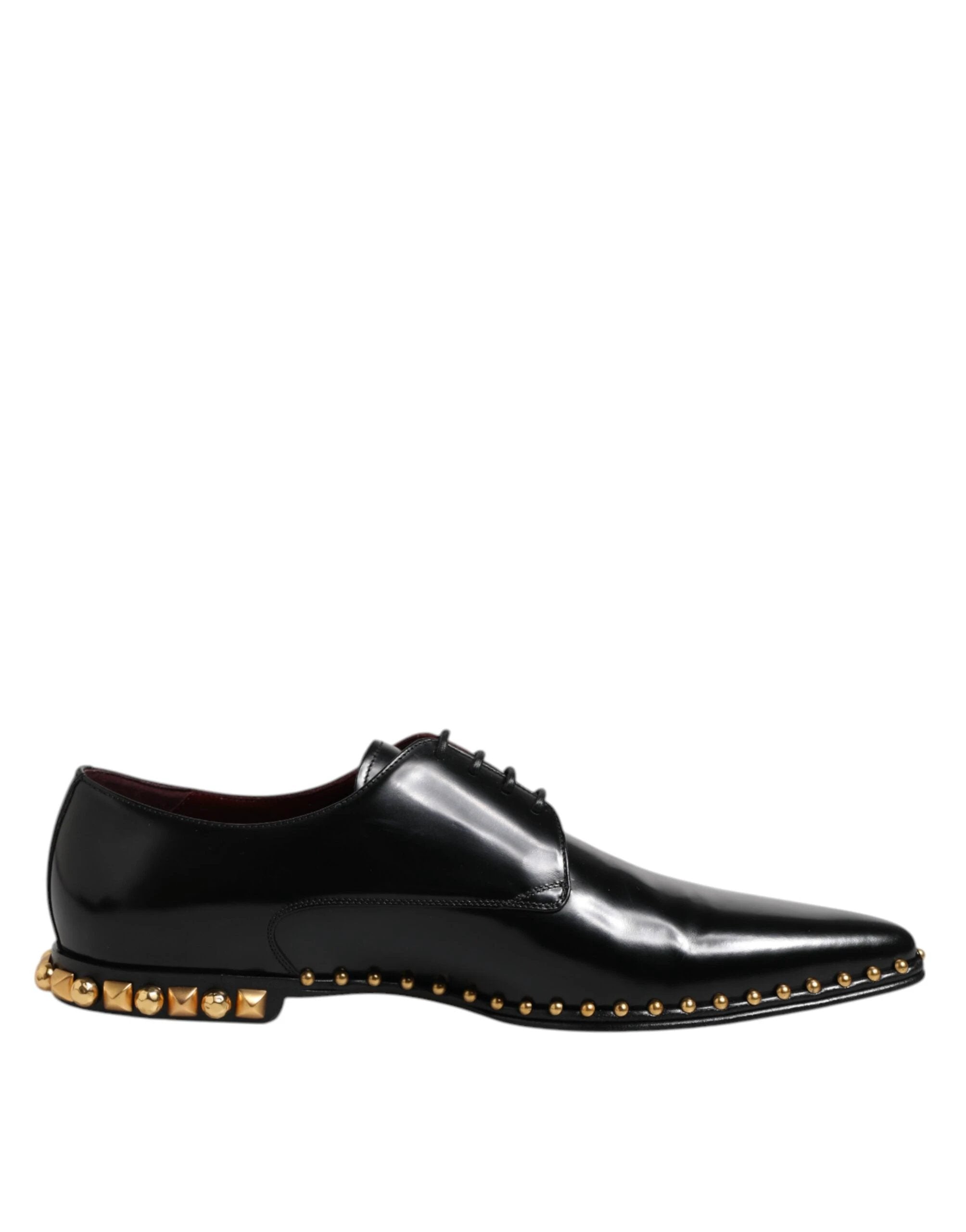 Dolce & Gabbana Black Leather Studded Derby Men Dress Shoes by Dolce & Gabbana