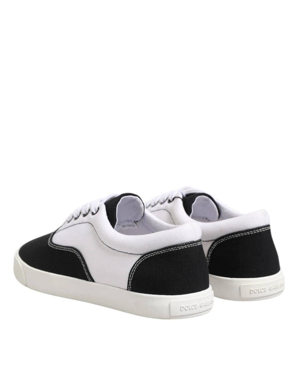 Dolce & Gabbana Black Cotton Canvas Lace Up Men Sneakers Shoes by Dolce & Gabbana