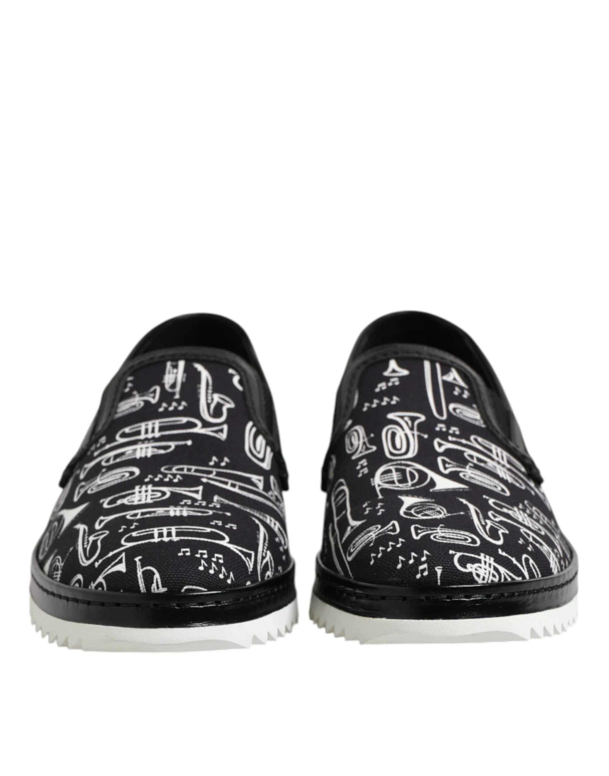 Dolce & Gabbana Black Slip On Printed Men Loafers Shoes by Dolce & Gabbana