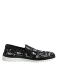 Dolce & Gabbana Black Slip On Printed Men Loafers Shoes by Dolce & Gabbana