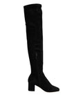 Dolce & Gabbana Black Suede Leather Knee High Boots Shoes by Dolce & Gabbana