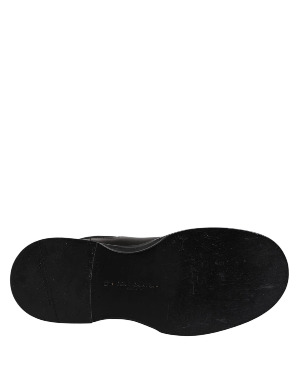 Dolce & Gabbana Black Leather Mid Calf Boots Flats Shoes by Dolce & Gabbana