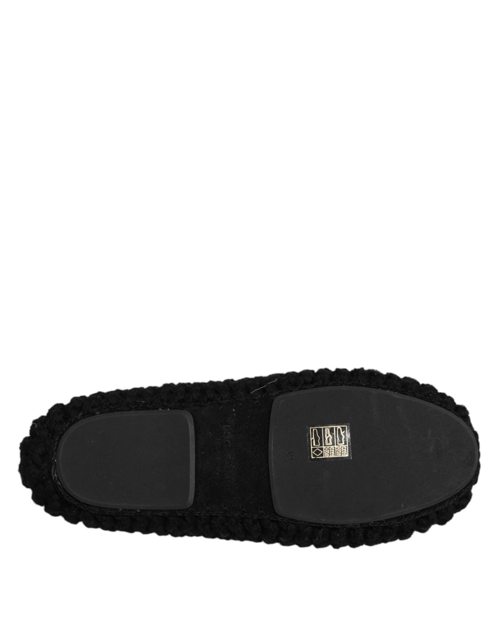 Dolce & Gabbana Black Wool Slip On Flats Ballerina Shoes by Dolce & Gabbana