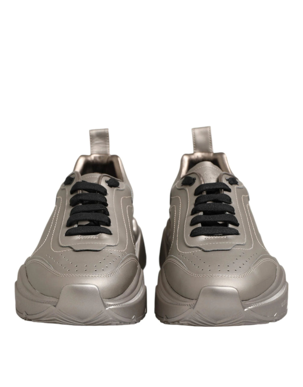 Dolce & Gabbana Silver DAYMASTER Leather Men Sneakers Shoes by Dolce & Gabbana