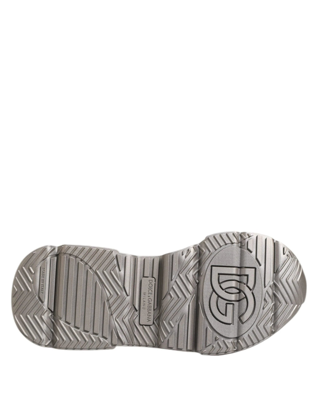 Dolce & Gabbana Silver DAYMASTER Leather Men Sneakers Shoes by Dolce & Gabbana